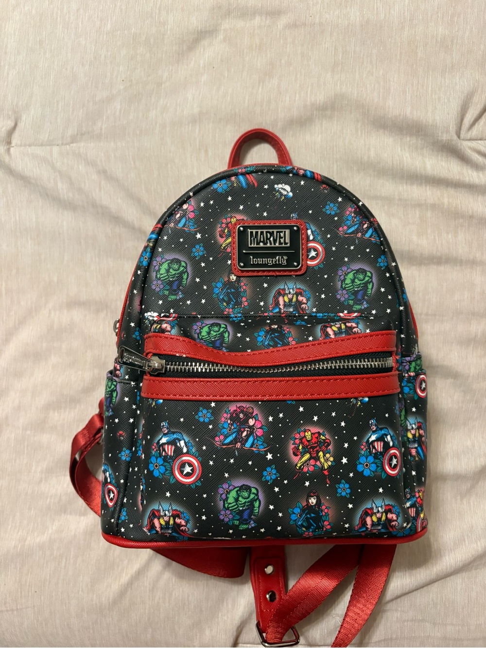 Loungefly Black & Red Mini Backpack marvel